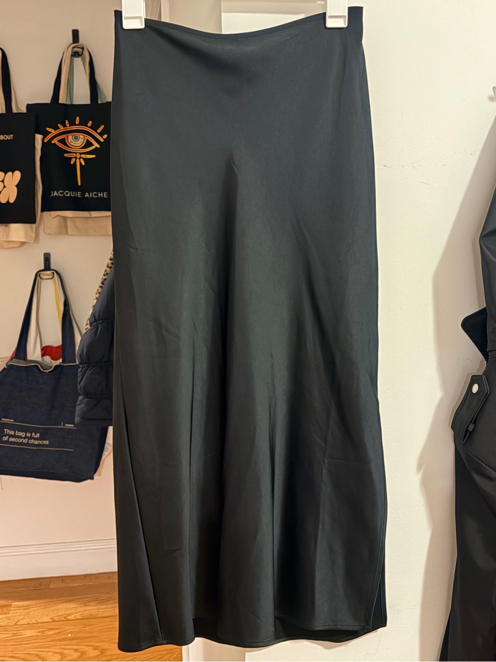Old Navy Black Midi Slip Skirt